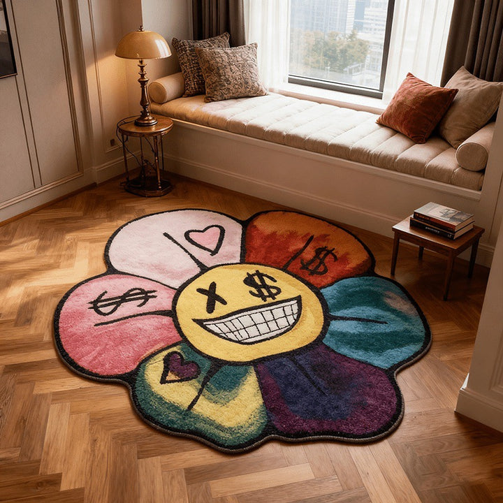Artistic Flower-Shaped Area Rug
