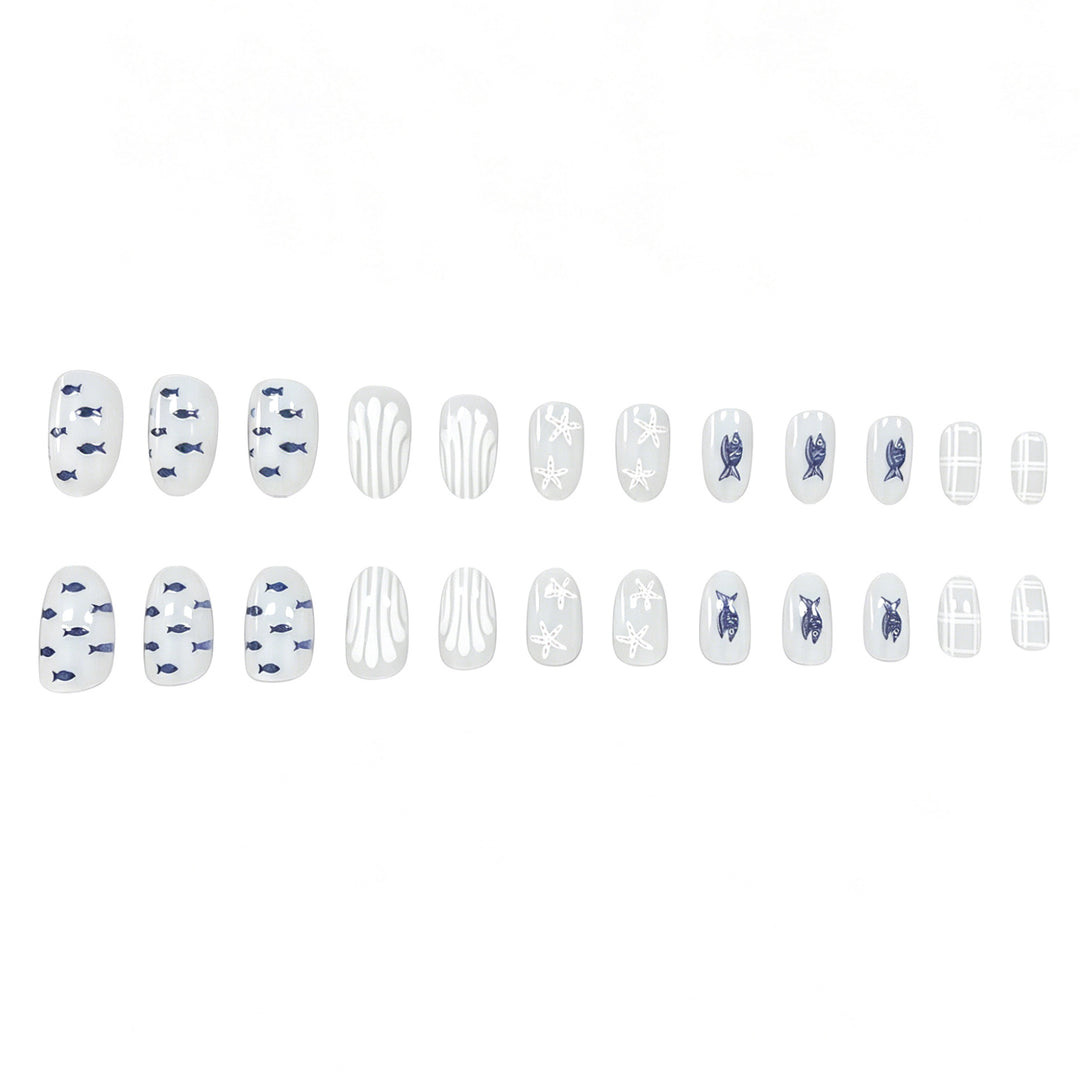 Artistic Marine-Themed Nail Art Kalsten