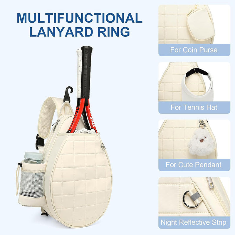 Sporty racket bag with integrated bottle and compartments Kalsten