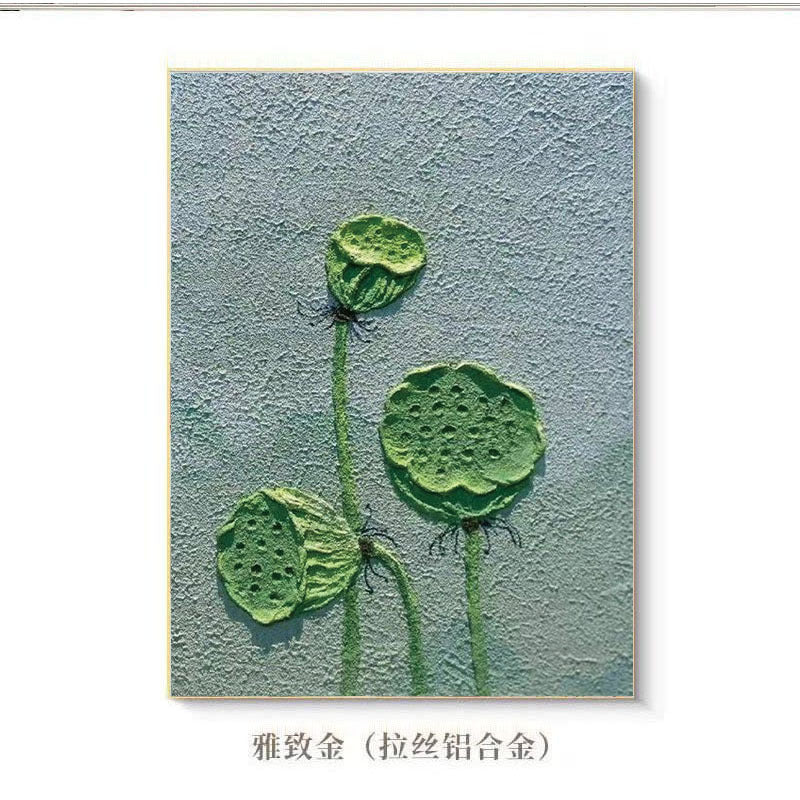 Textured Lotus Flower Canvas Wall Art