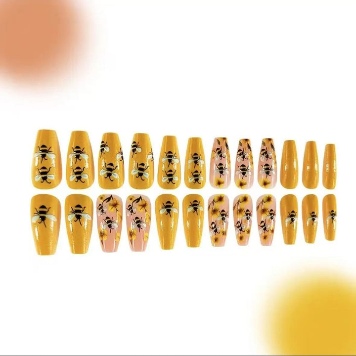 Nail art set with creative bee and flower designs Kalsten