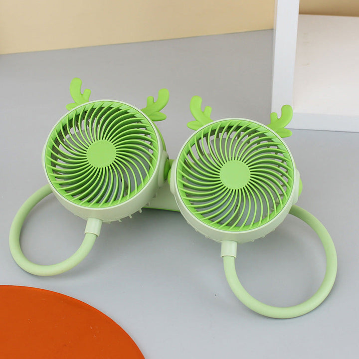 Ladies Portable Neck Fan with Flexible Mount and Dual Fan System Kalsten