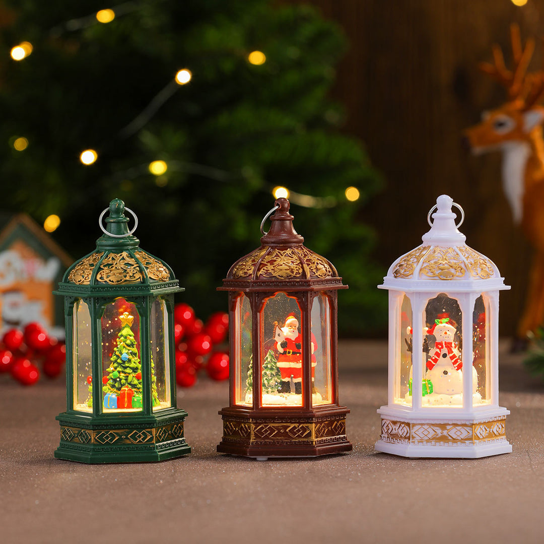 Decorative LED Lantern with Christmas Figurine Kalsten