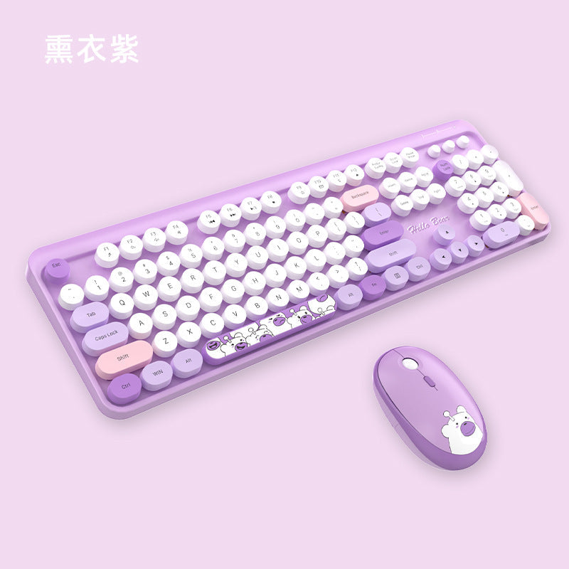 Cute Themed Wireless Keyboard and Mouse Set Kalsten