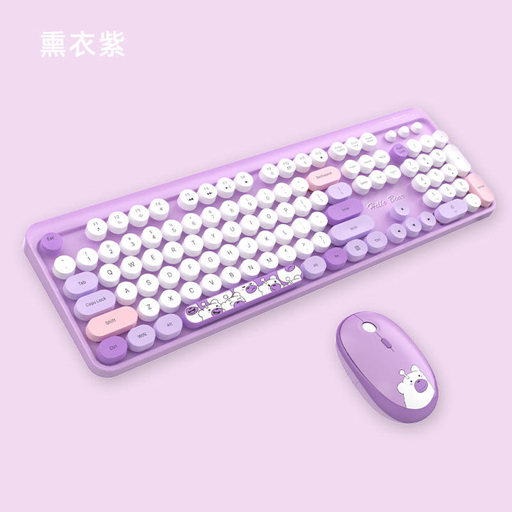 Cute Themed Wireless Keyboard and Mouse Set Kalsten