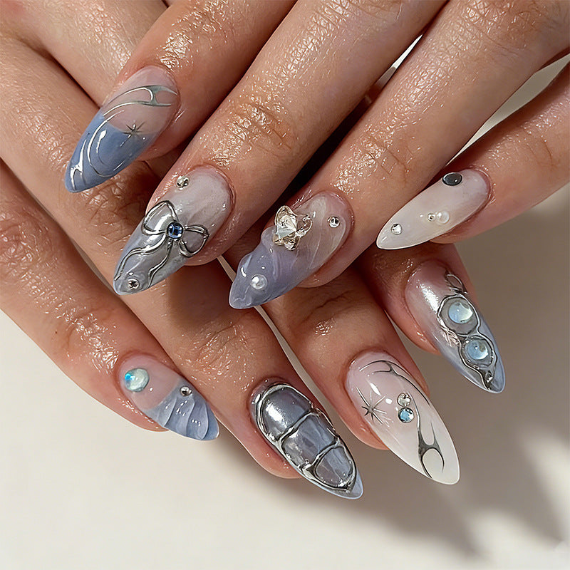 Artful 3D Nail Tips with Delicate Design Kalsten