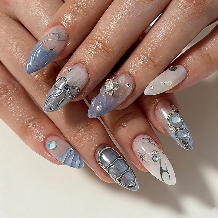 Artful 3D Nail Tips with Delicate Design Kalsten