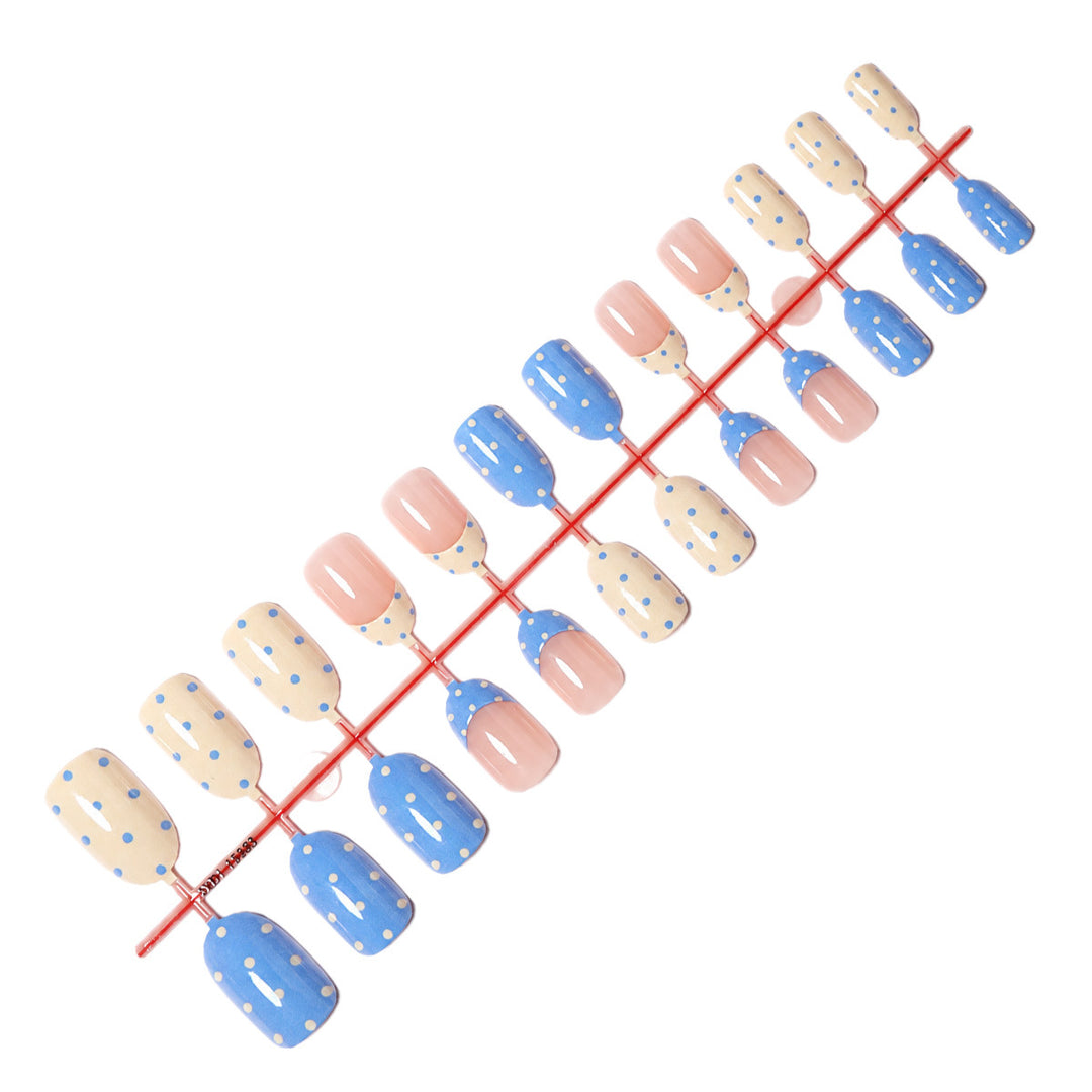 Stylish Art Nail Set with Polka Dots Design Kalsten