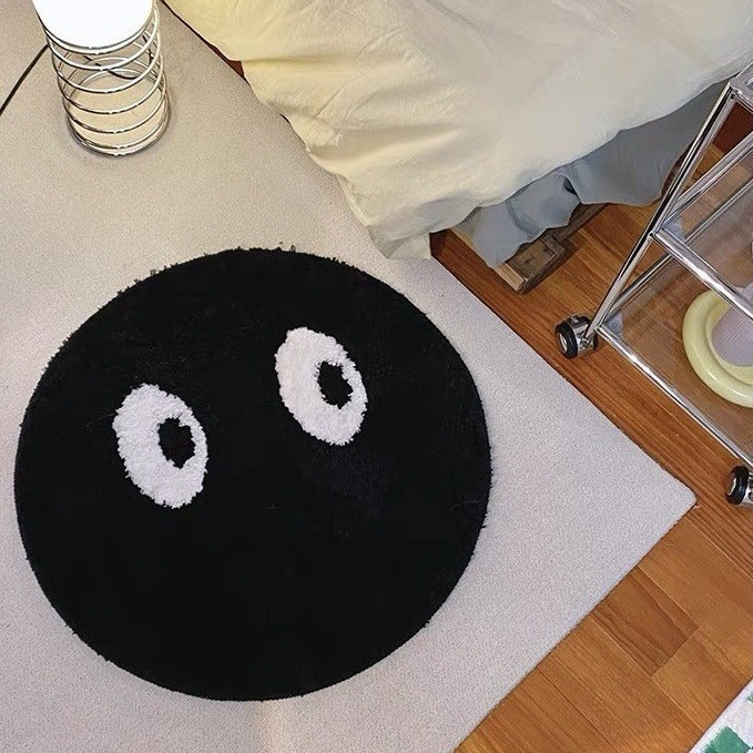 Round Plush Eyes Design Area Rug Kalsten