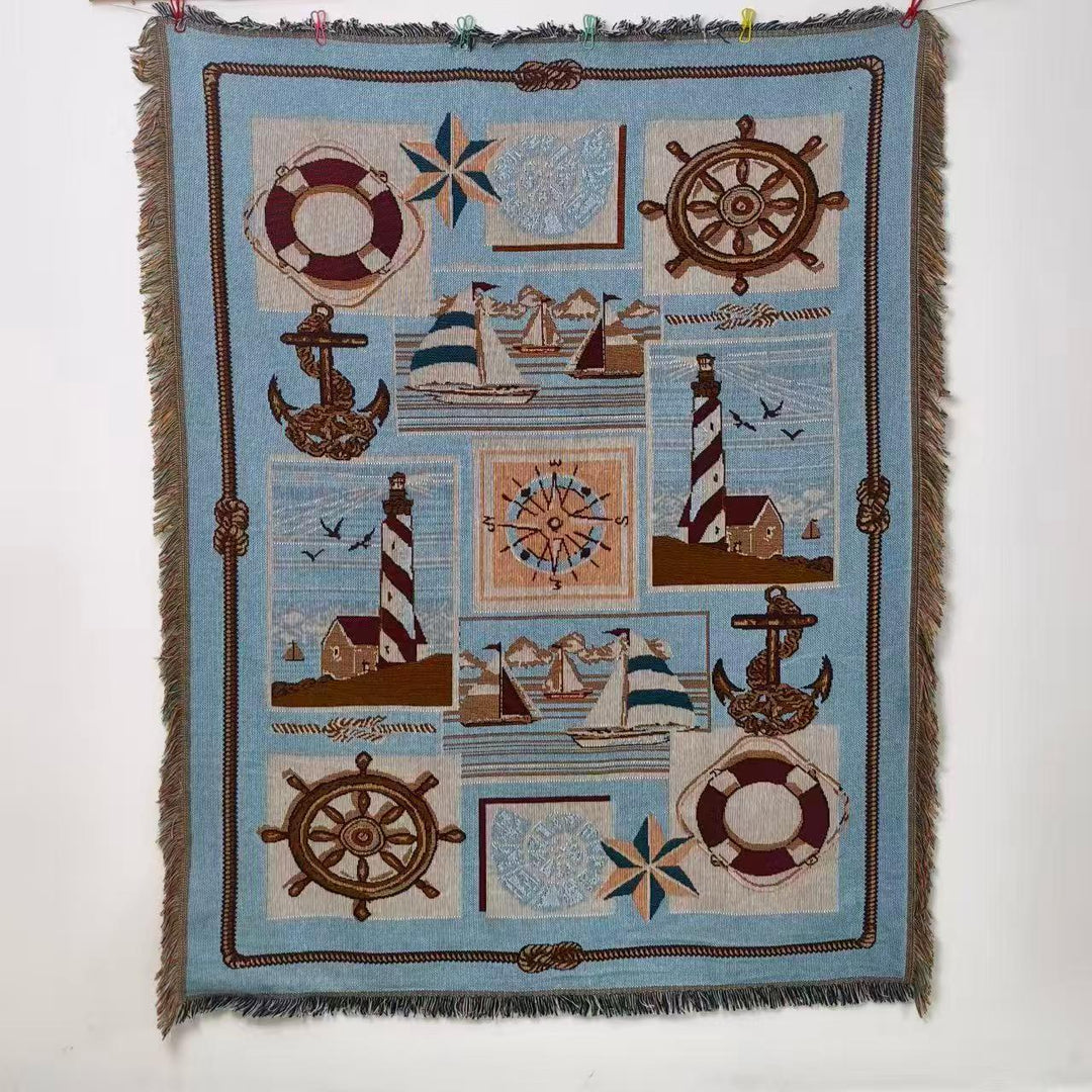 Nautical-Themed Decorative Throw Blanket