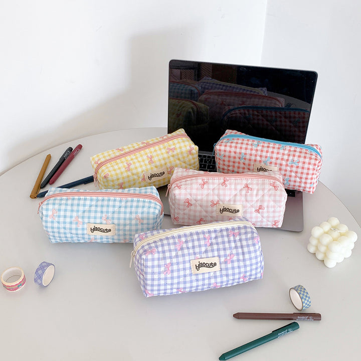Quilted Cosmetic Pencil Case