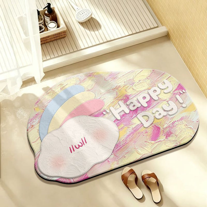 Playful Rabbit-Themed Bath Mat