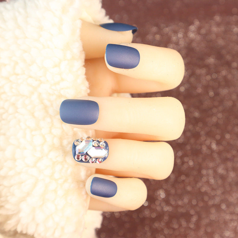 Matte Press-On Nail Set with Rhinestone Accents Kalsten
