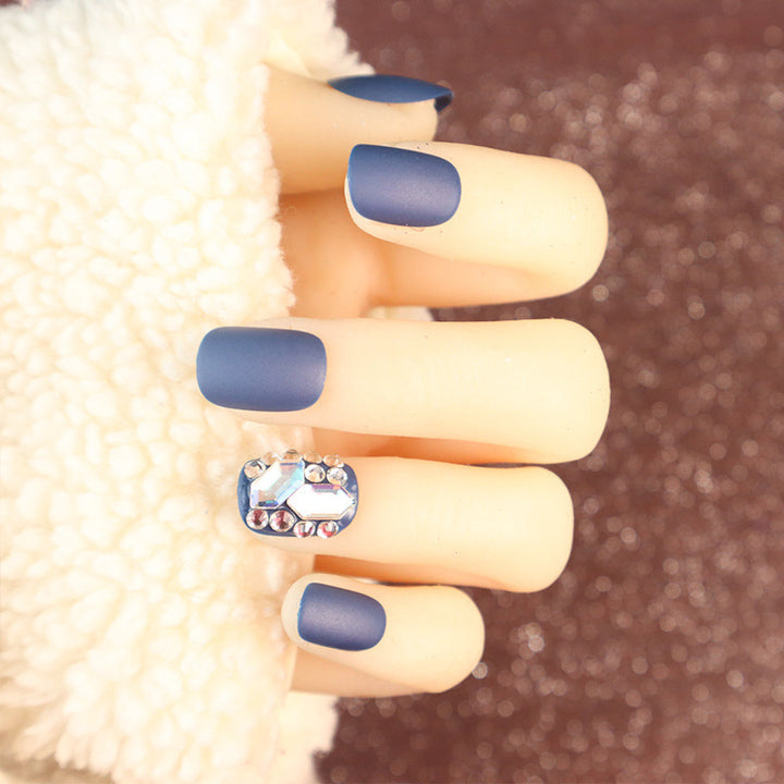 Matte Press-On Nail Set with Rhinestone Accents Kalsten