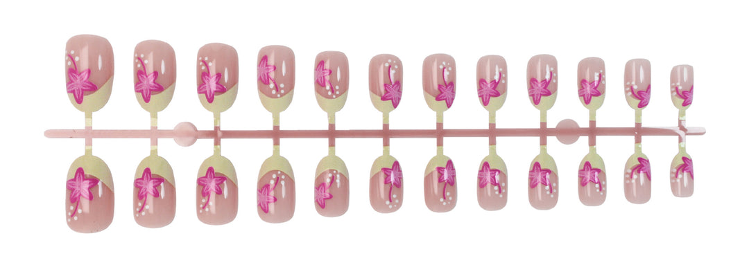 Artificial nail set with floral style and elegant tips Kalsten