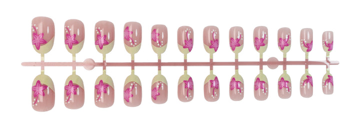 Artificial nail set with floral style and elegant tips Kalsten