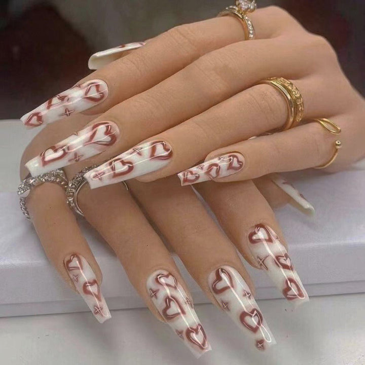 Romantic Heart-Patterned Nail Art Kit