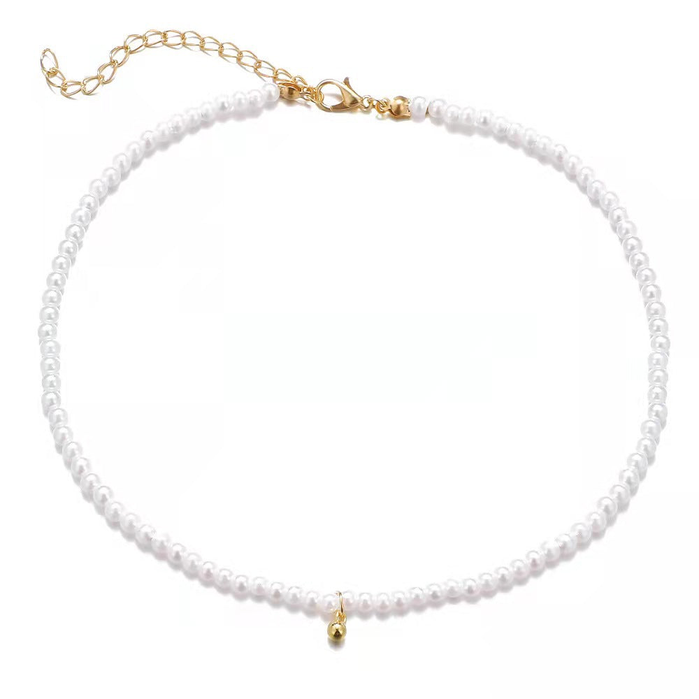 Elegant Pearl Beaded Choker Necklace Kalsten