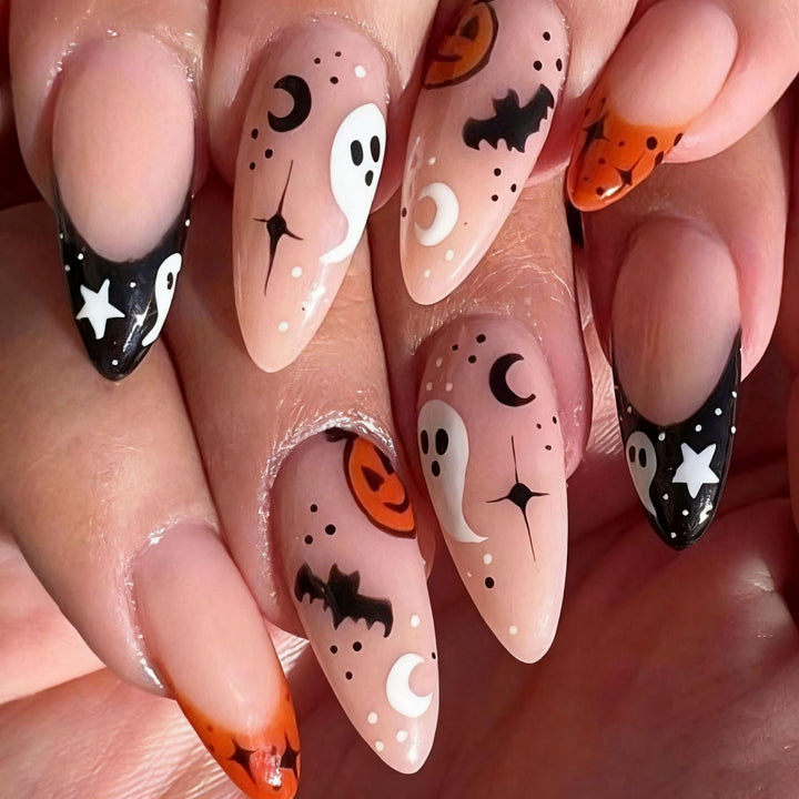 Acrylic nail set with glamorous golden accents Kalsten