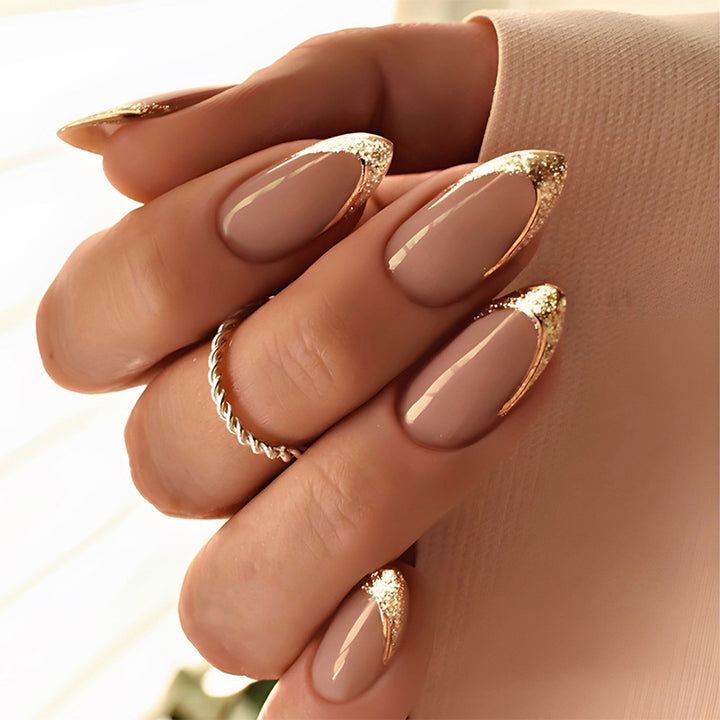 Elegant Stiletto Press-On Nail Set with Glittering Design Kalsten