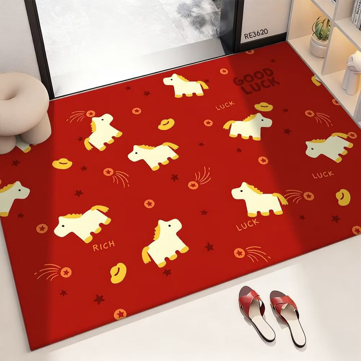 Festive Cartoon-Themed Decorative Area Mat