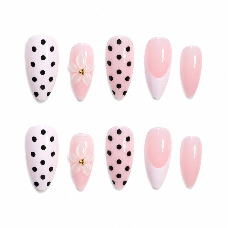 Premium Nail Design with Dots and Flowers Kalsten
