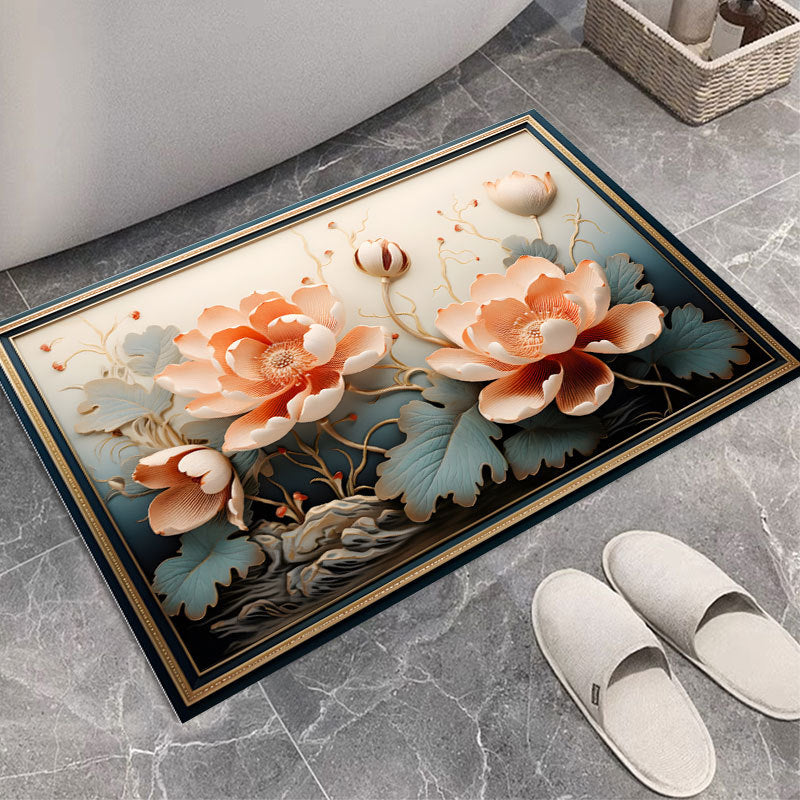 Floral Print Bath Mat Kalsten