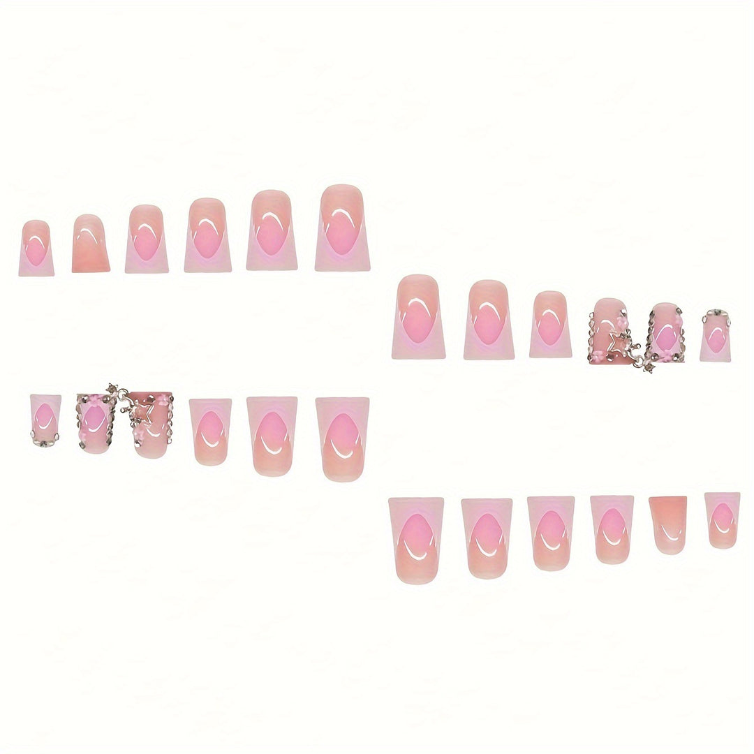Glamorous 3D Press-On Nail Set with Star Accents Kalsten