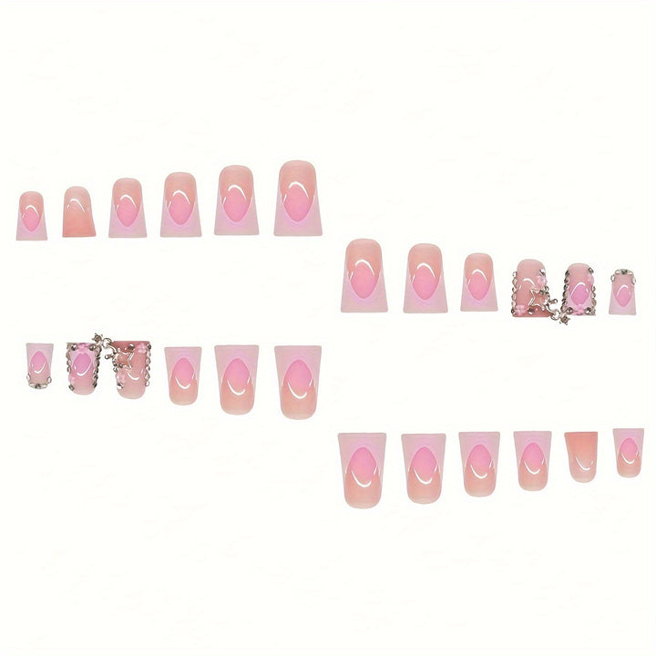 Glamorous 3D Press-On Nail Set with Star Accents Kalsten