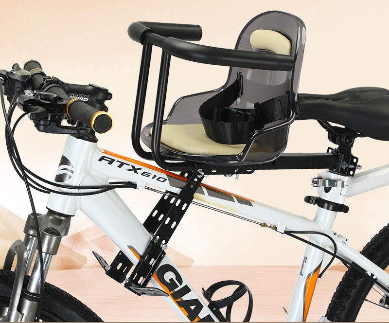toddler front bicycle seat with adjustable universal mounting bracket and padded safety harness Kalsten