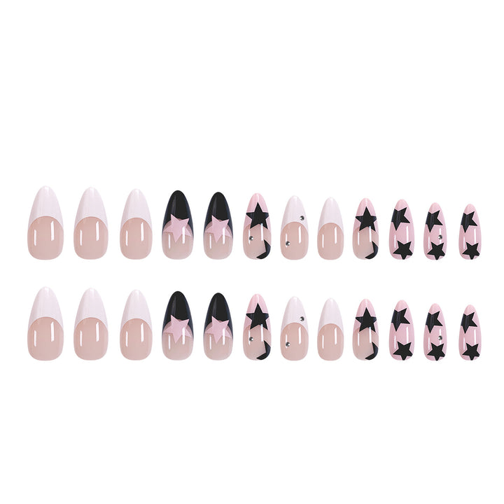 Artistic stiletto nails with star motif Kalsten