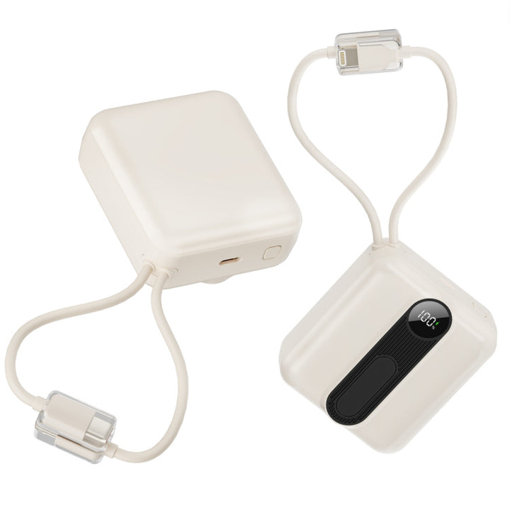 Portable power bank with integrated fast charging cables and digital charging status indicator Kalsten