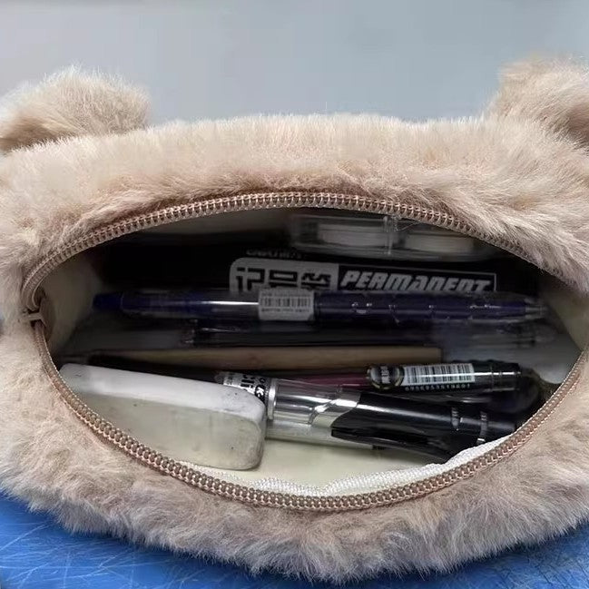 Plush Bear-Themed Pencil Organizer