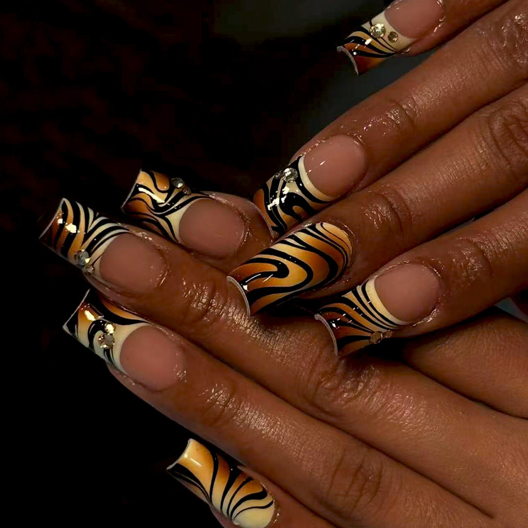 Artificial artificial nails with modern marble pattern Kalsten