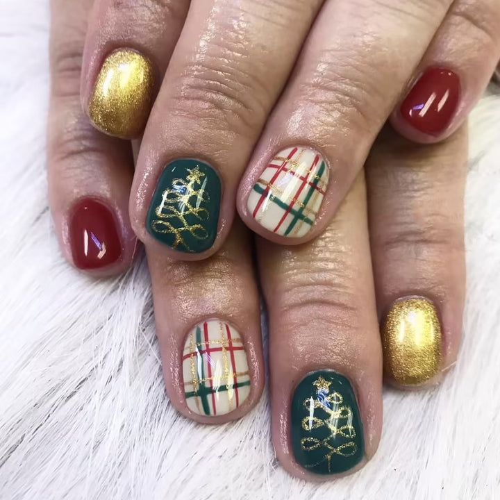 Holiday-Themed Gel Nail Art Kalsten