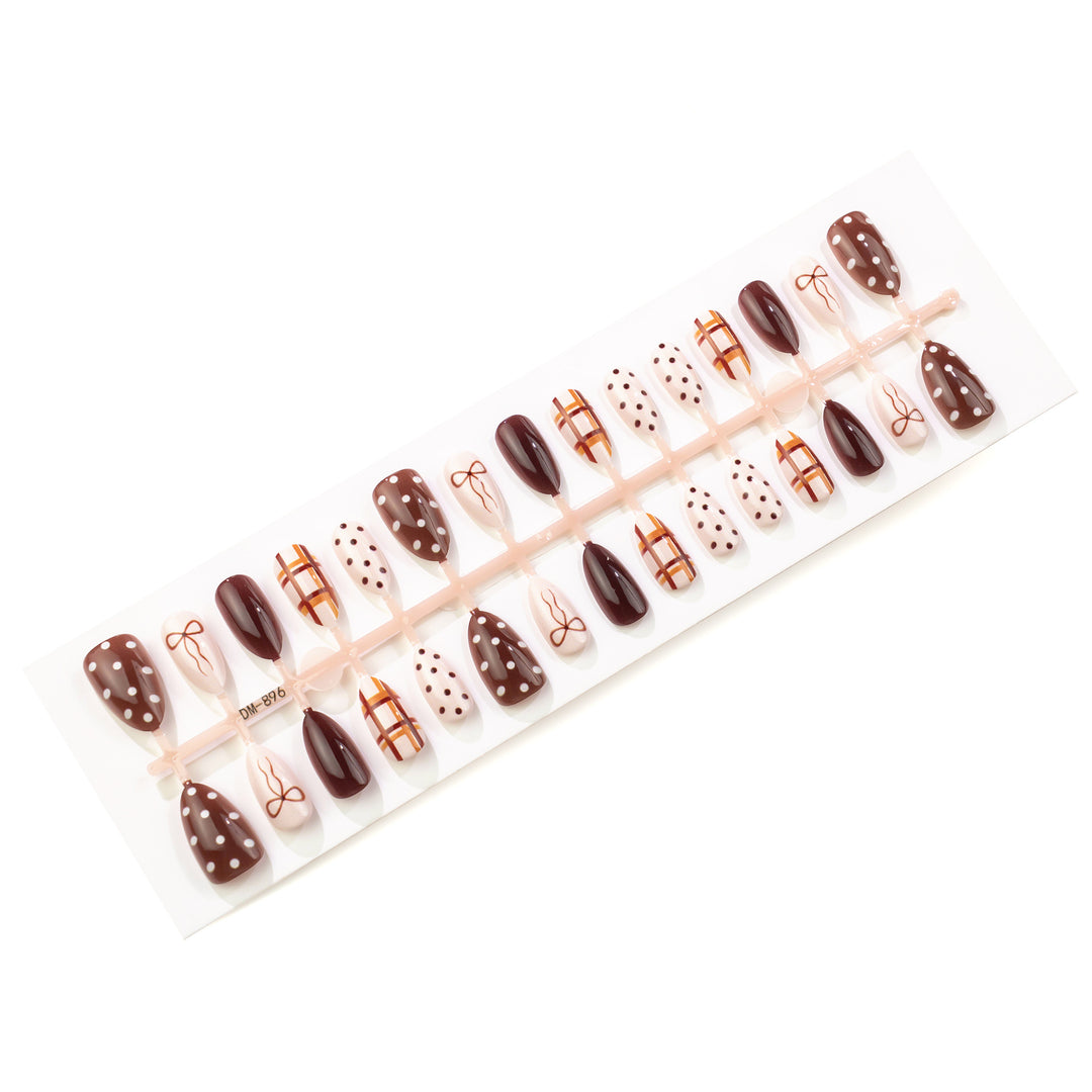 Artistic Autumn-Themed Press-On Nail Set