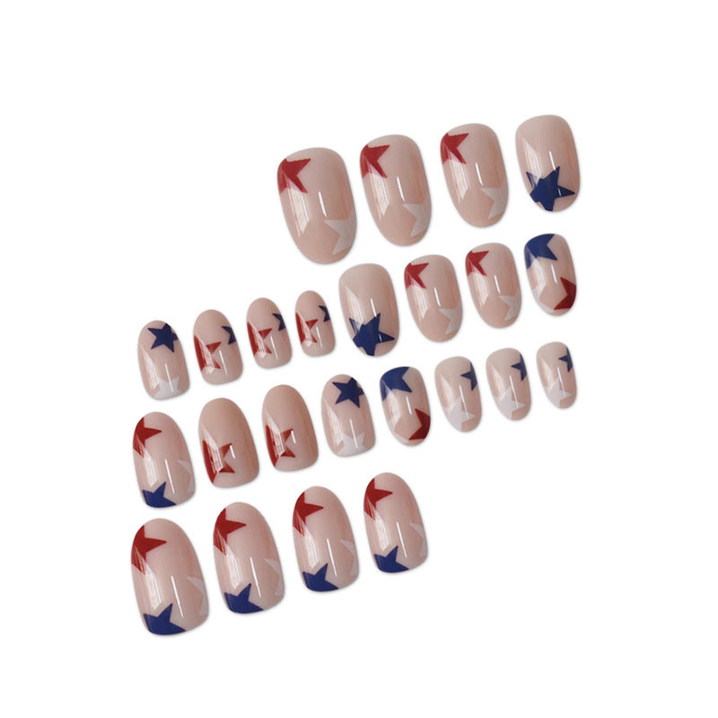 Artistic Star-Pattern Press-On Nails Kalsten
