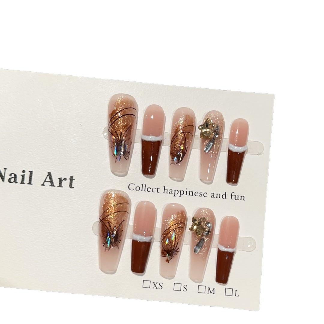Artistic Glitter Press-On Nail Designs