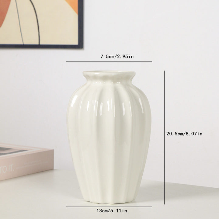 Elegant Pleated Ceramic Flower Vase Kalsten