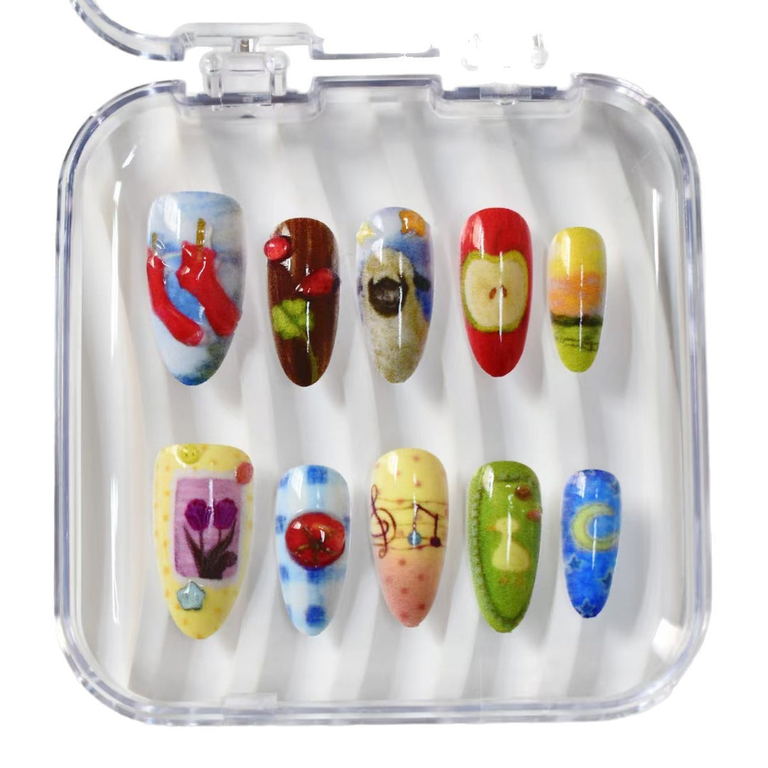 Artistic Ocean-Themed Press-On Nail Art Kalsten