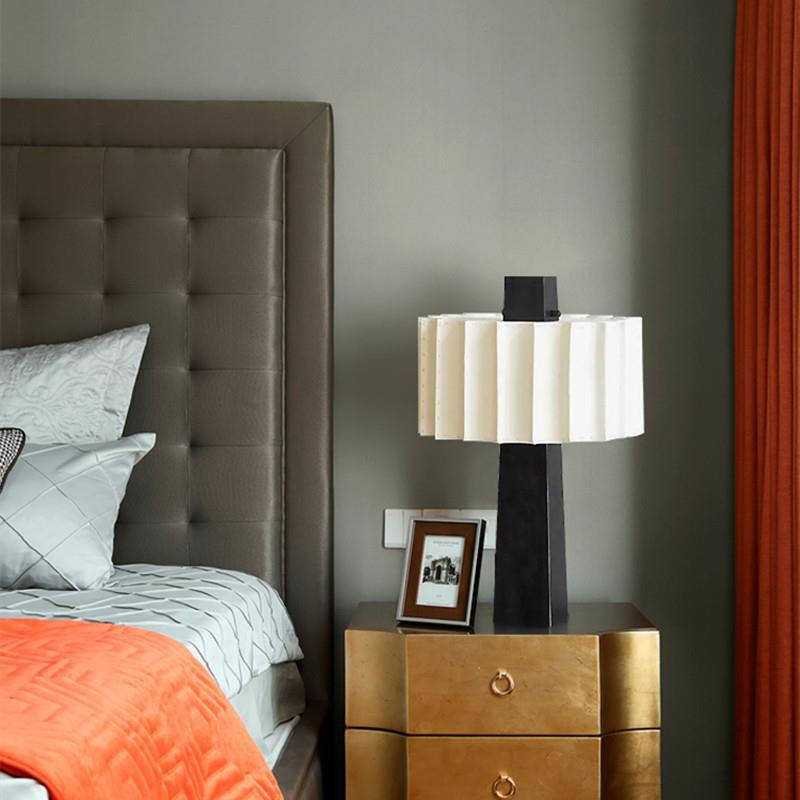 Contemporary Table Lamp with Modern Geometric Texture
