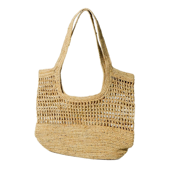 Hand-knotted raffia bag with generous interior Kalsten