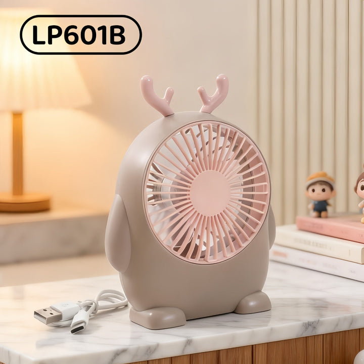 Ladies Portable Mini Table Fan with Cute Character Design Kalsten