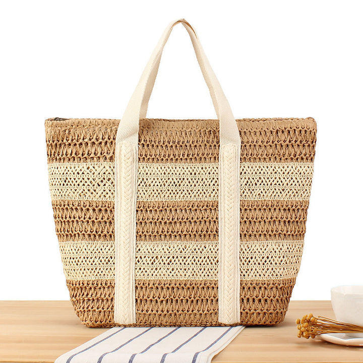 Shopping basket in modern wicker design with sturdy carrying handles Kalsten
