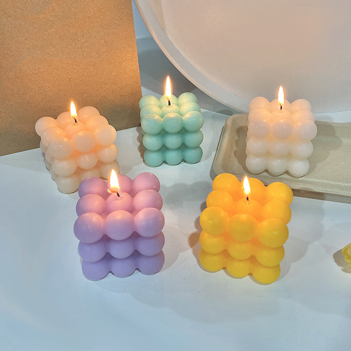 Bubble Cube Sculptural Decorative Soy Candle