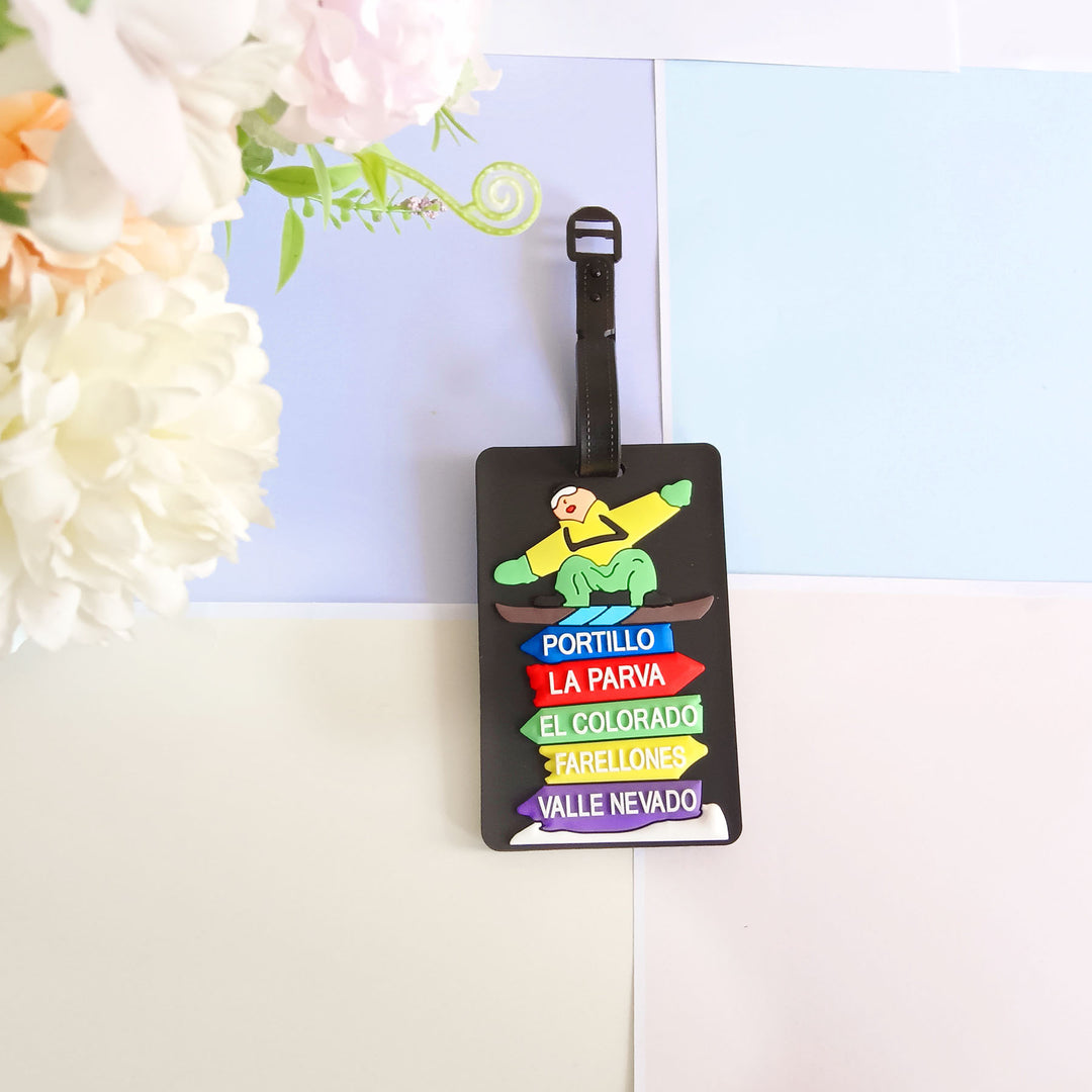 Unisex luggage tag made of durable silicone with airplane motif Kalsten