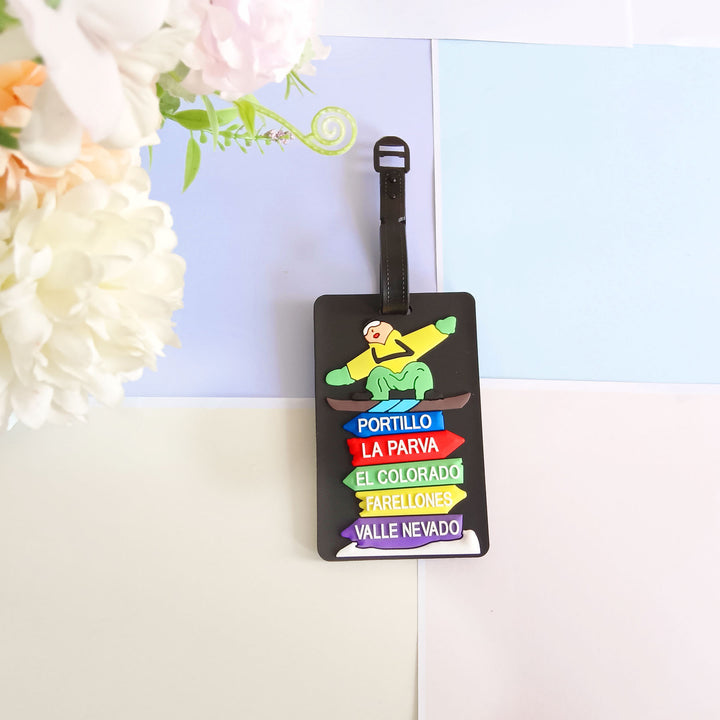 Unisex luggage tag made of durable silicone with airplane motif Kalsten