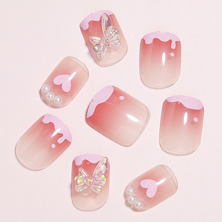 Romantic Heart Design Press-On Nail Set Kalsten