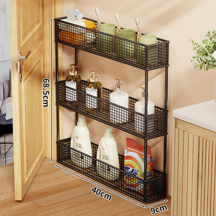 Slim Overdoor Three-Tier Wire Mesh Storage Organizer