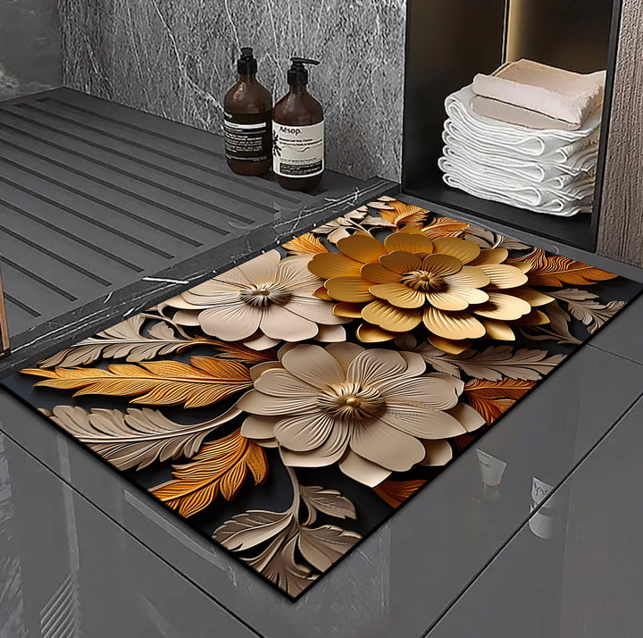 3D Floral Design Bath Mat Kalsten